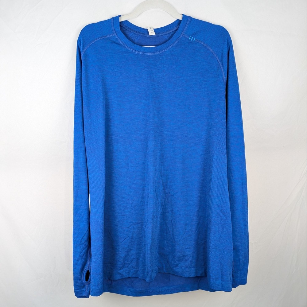 lululemon athletica Men’s Long Sleeve Crewneck Top in Bright Blue